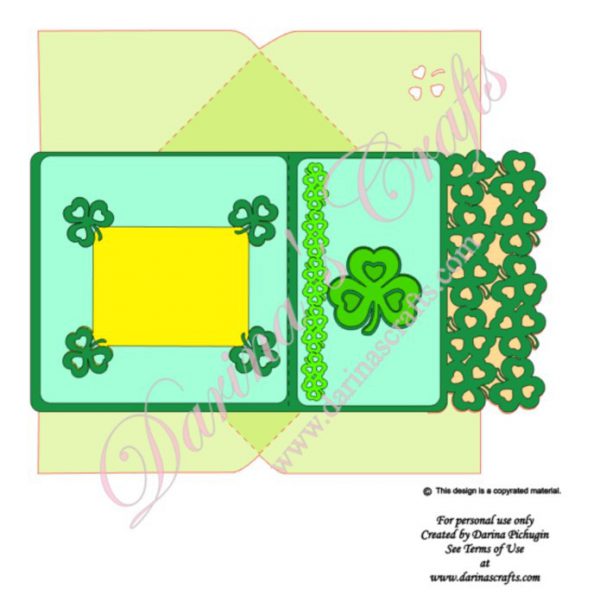 Deep Edge Clover Card and Matching Clover Envelope Template - Darina's ...