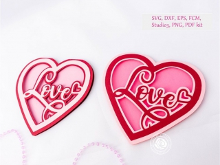 Lace Love Heart Card Svg Kit Style Dlhc002