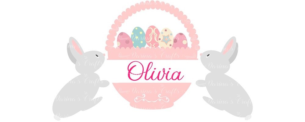 Download Easter Baby Name Svg Kit Easter Bunnies With Basket
